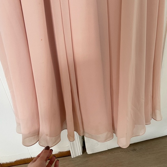 Mori Lee Lace Blush Pink Chiffon Bridesmaid/formal Dress - Picture 7 of 8